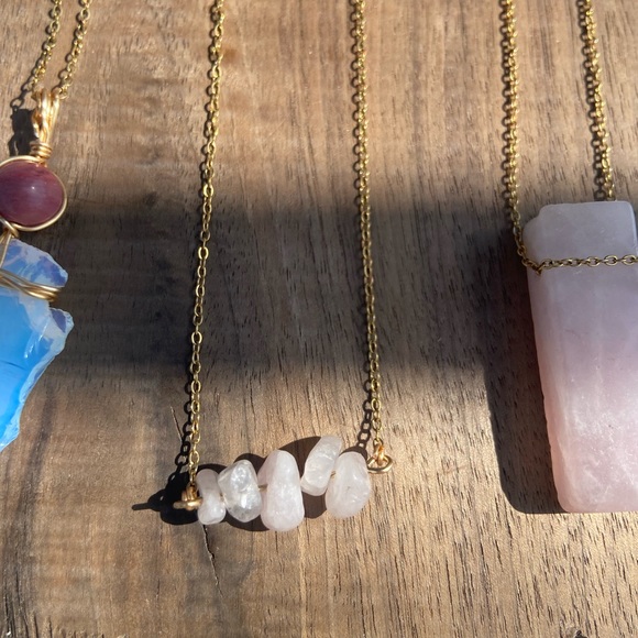 Oposite & Rhodonite Wire Wrapped Necklace - Picture 5 of 5